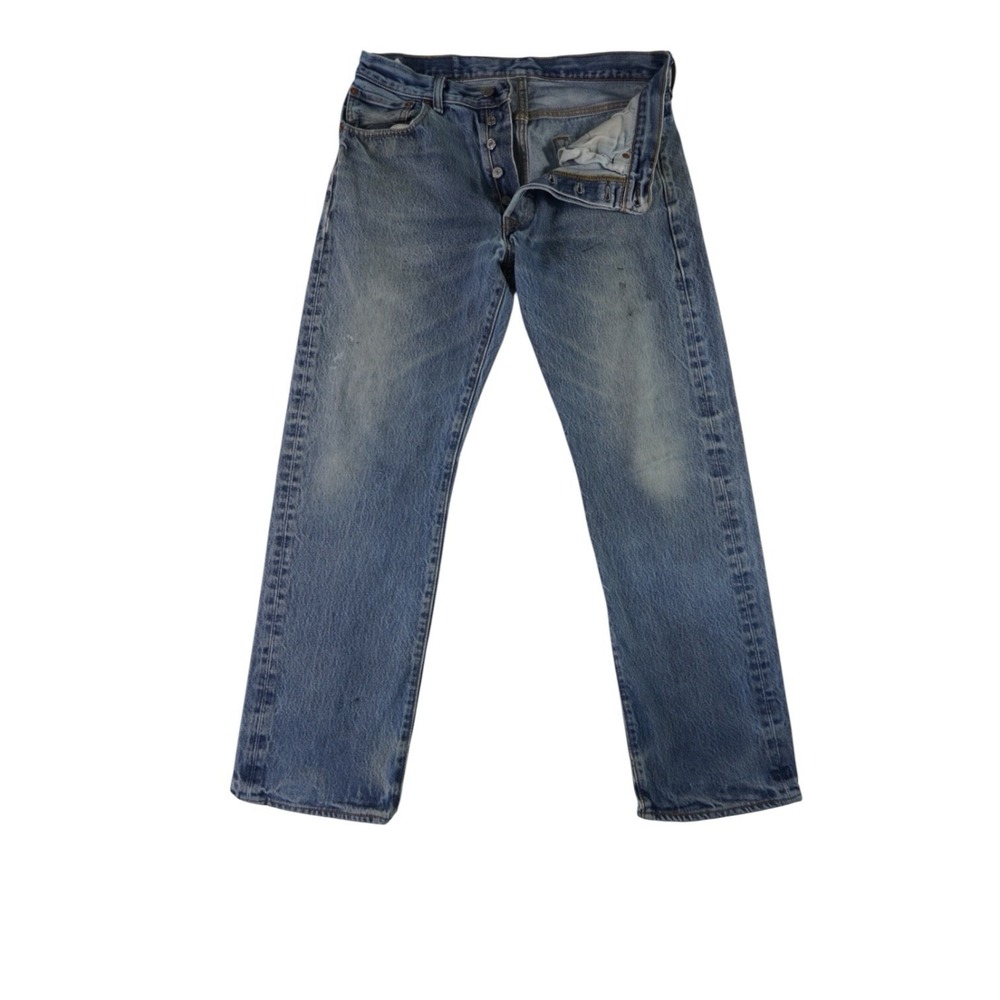 Vintage Levi's 501 Jeans Men's 33x32 Blue Button Fly Distressed Paint Stained